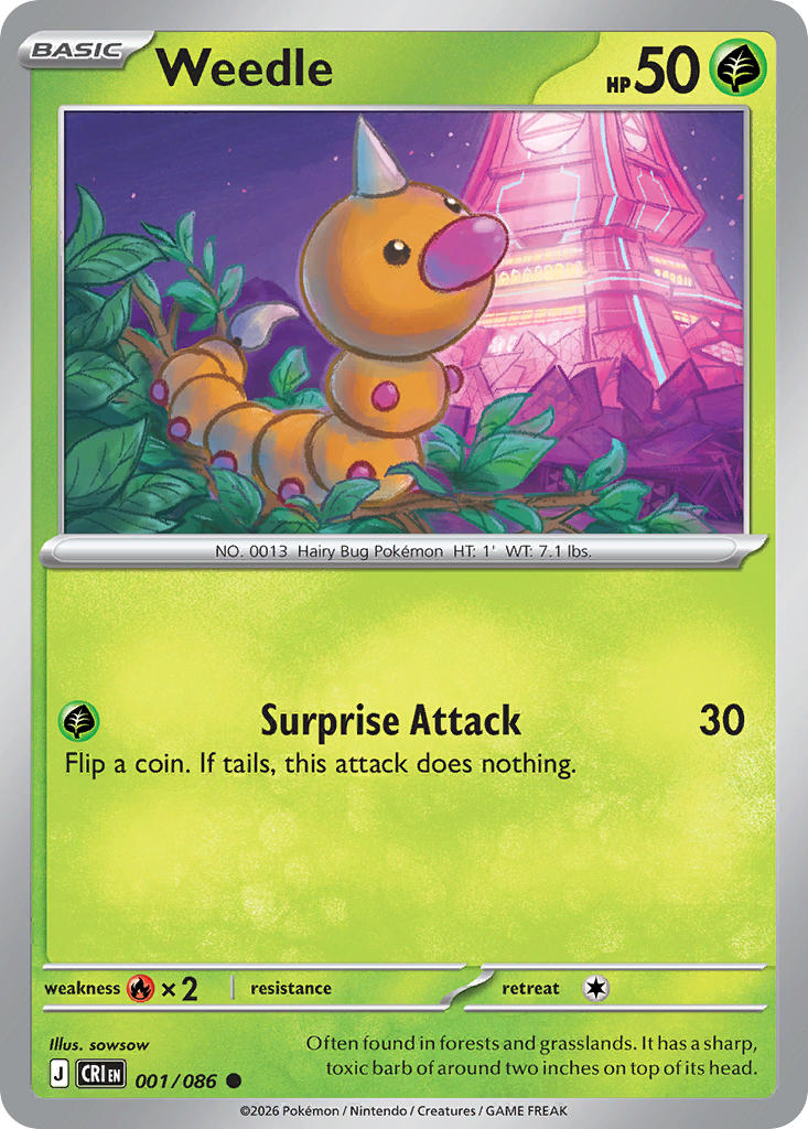 Weedle - 001/086 (CRI) Common