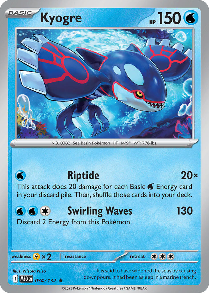 Kyogre - 034/132 (MEG) Rare