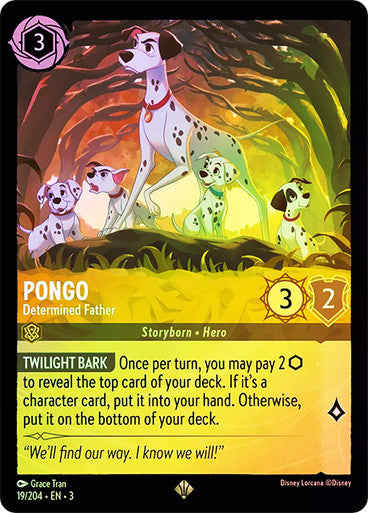 into the inklands rare cards Pongo - Determined Father (Into the Inklands 019/204) Super Rare