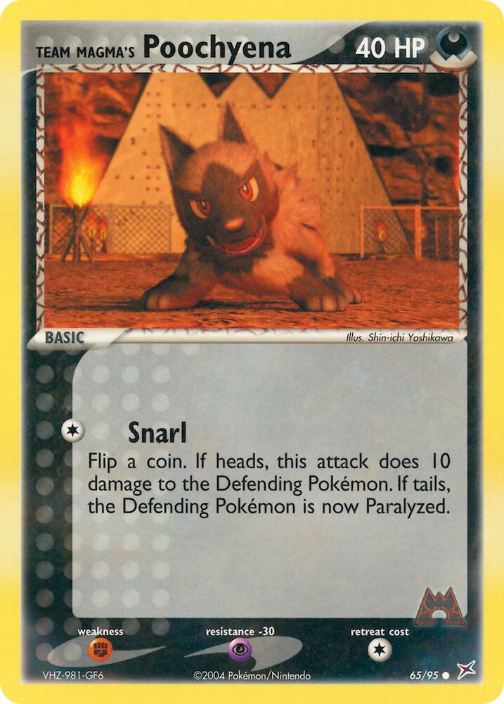 Team Magma's Poochyena - 65/95 (MA) Common - Light Play Reverse Holofoil