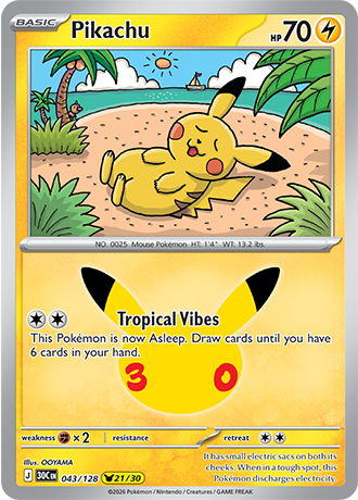 Pikachu - 043/128 (30C) Pikachu Rare