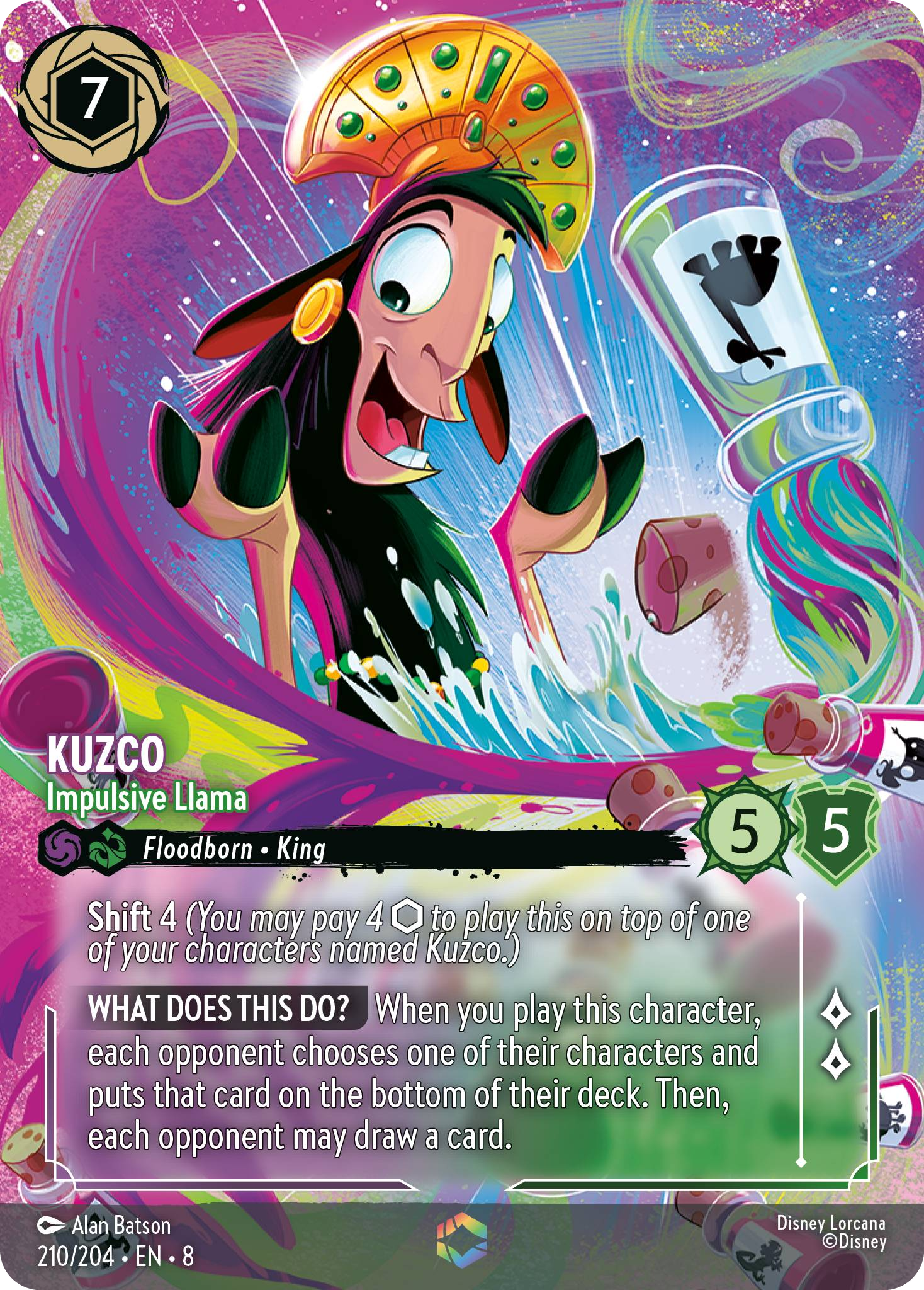 Kuzco - Impulsive Llama (Reign of Jafar - 210/204 ) Enchanted