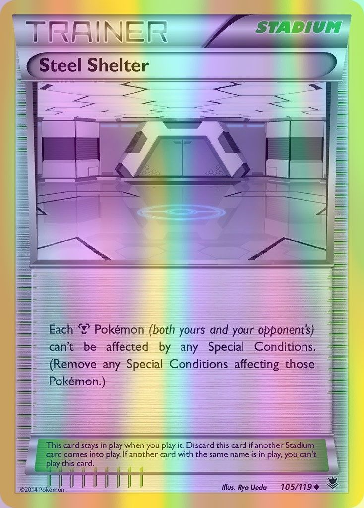 Steel Shelter - 105/119 (PHF) Uncommon - Near Mint Reverse Holofoil