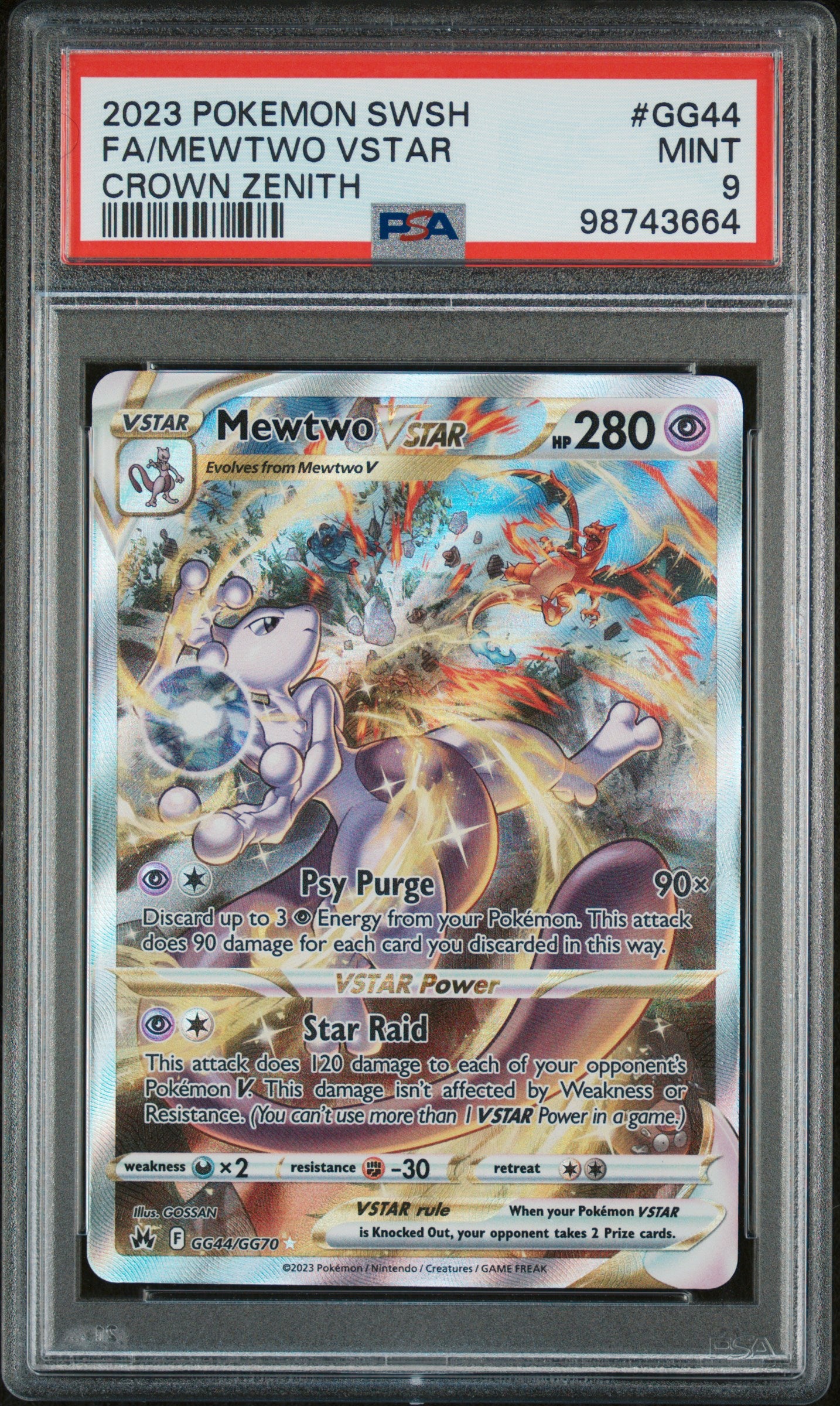 Mewtwo VSTAR - GG44/GG70 (CRZ:GG) Ultra Rare (Graded - PSA 9) Mewtwo VSTAR - GG44/GG70 (CRZ:GG) Ultra Rare (Graded - PSA 9)