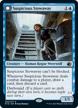 Suspicious Stowaway//Seafaring Werewolf (MID-R-FOIL)