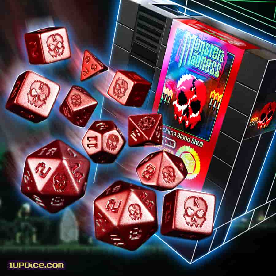 One-Up Dice: Poly Cartridge Set - Cackling Blood Skull (11)
