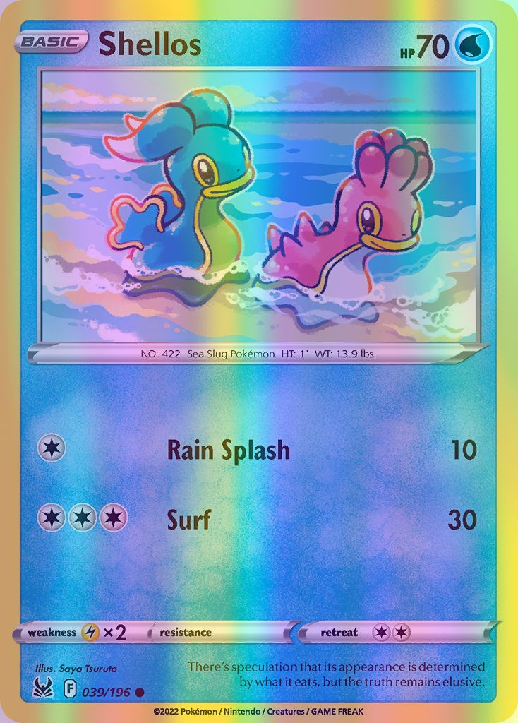 Shellos - 039/196 (SWSH11) Common - Near Mint Reverse Holofoil