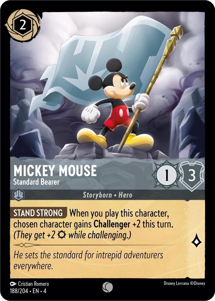 Mickey Mouse - Standard Bearer (Ursula's Return 188/204) Common - Near Mint