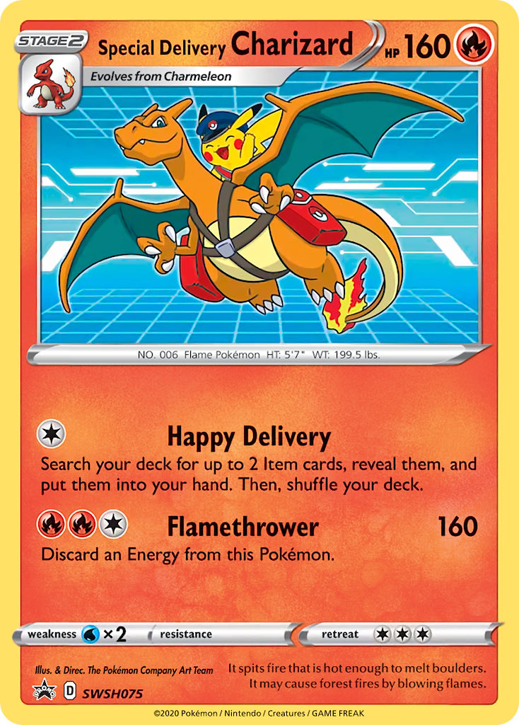 Special Delivery Charizard - SWSH075 (SWSH:PR) Promo - Near Mint Holofoil