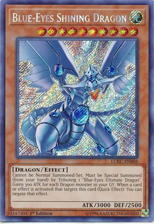 Blue-Eyes Shining Dragon (LCKC-EN008) Secret Rare - 1st Edition Near Mint
