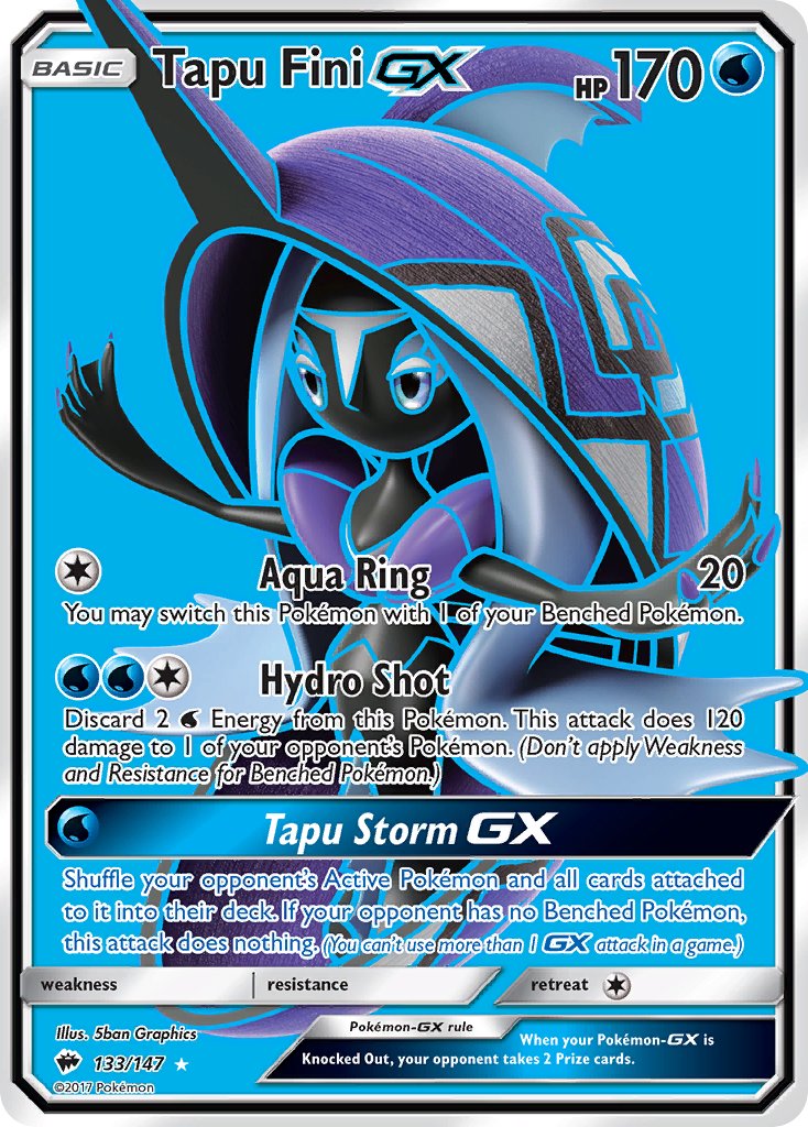 Tapu Fini GX (Full Art) - 133/147 (SM:BUS) Ultra Rare - Near Mint Holofoil