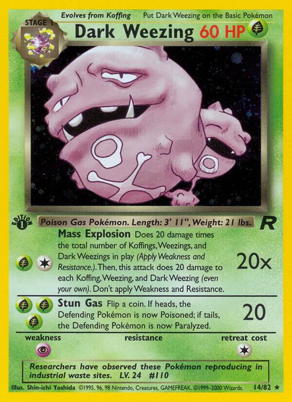 Dark Weezing - 14/82 (TR) Holo Rare - Unlimited Light Play Holofoil