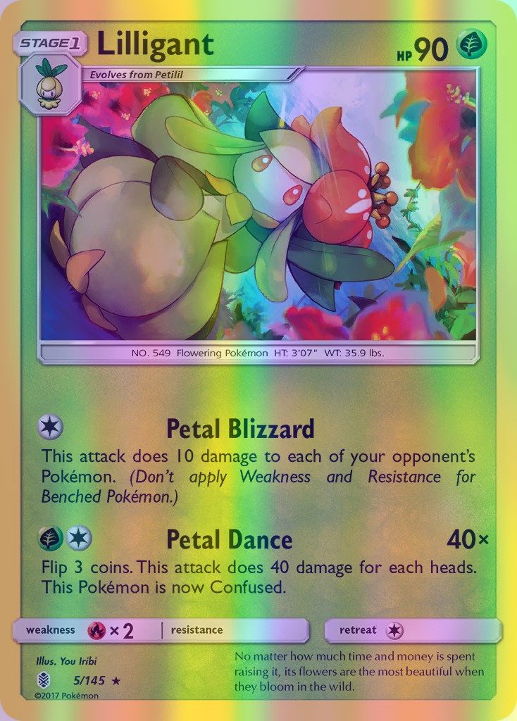 Lilligant - 005/145 (SM:GRI) Rare - Near Mint Reverse Holofoil