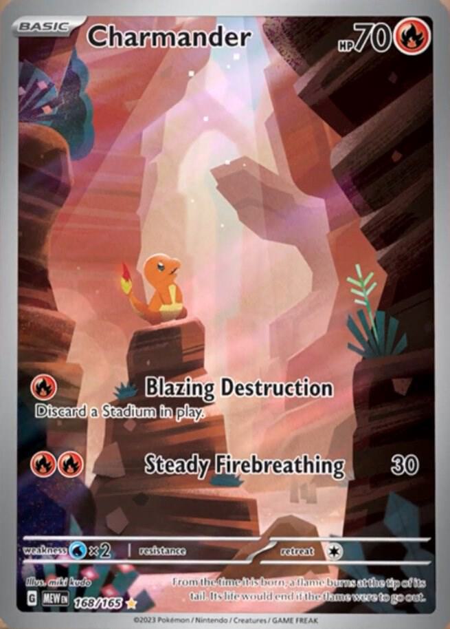Charmander - 168/165 (MEW) Illustration Rare - Light Play Holofoil
