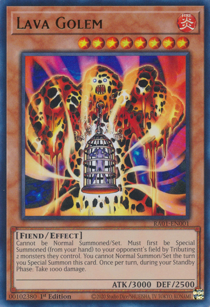 Lava Golem (RA01-EN001) Prismatic Ultimate Rare - Near Mint 1st Edition