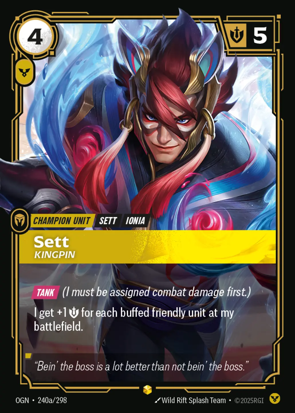 Sett - Kingpin (Alternate Art) - 240a/298 (OGN) Showcase