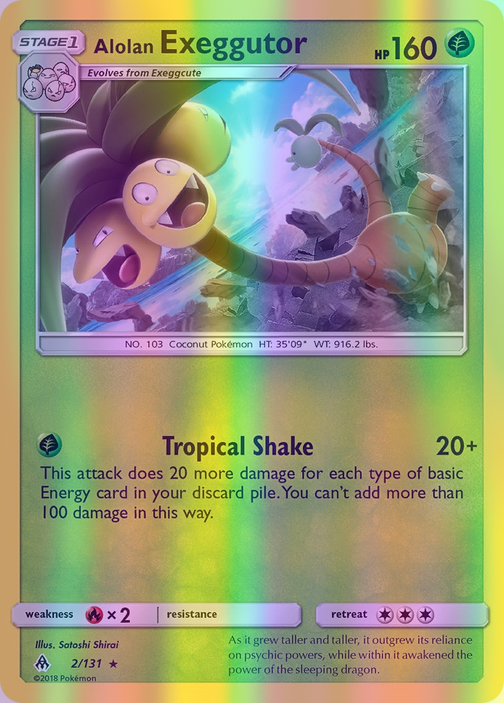 Alolan Exeggutor - 002/131 (FLI) Rare - Near Mint Reverse Holofoil