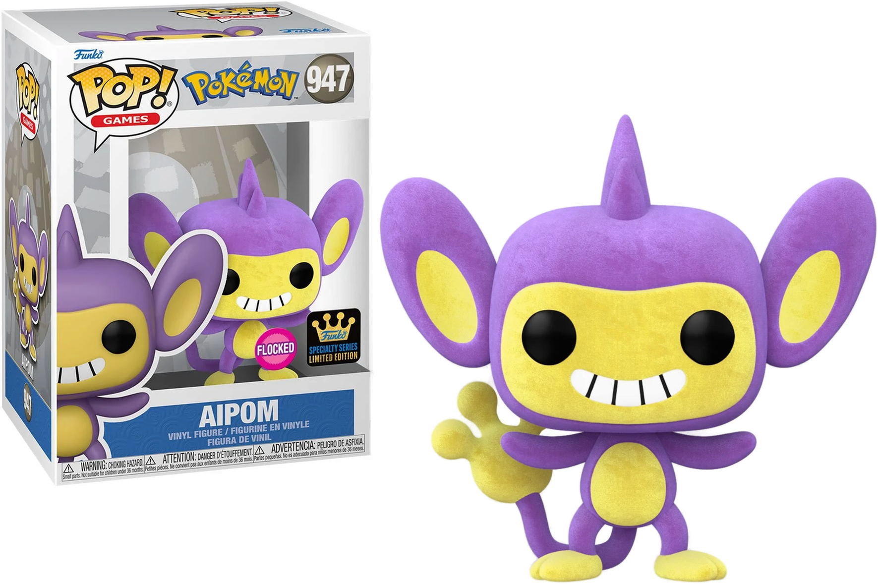 POP Figure: Pokemon #0947 - Aipom (Flocked) (Specialty Series)