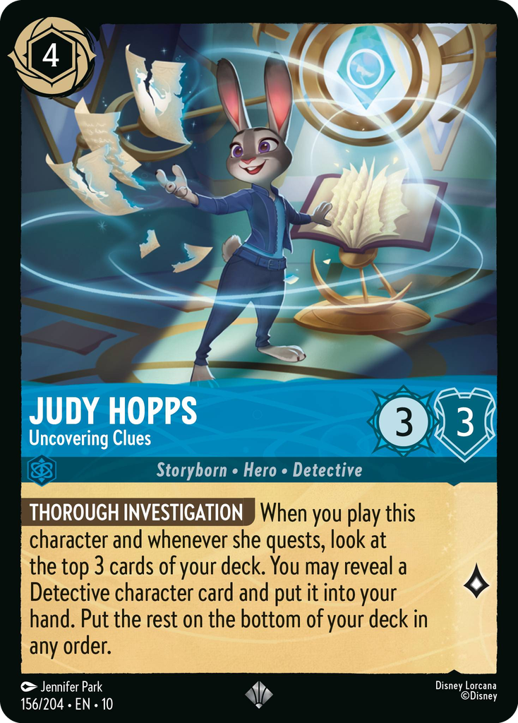 Judy Hopps - Uncovering Clues (156/204 - Whispers in the Well) Super Rare