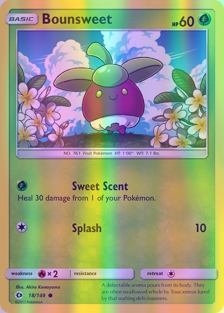 Bounsweet - 018/149 (SM01) Common - Near Mint Reverse Holofoil