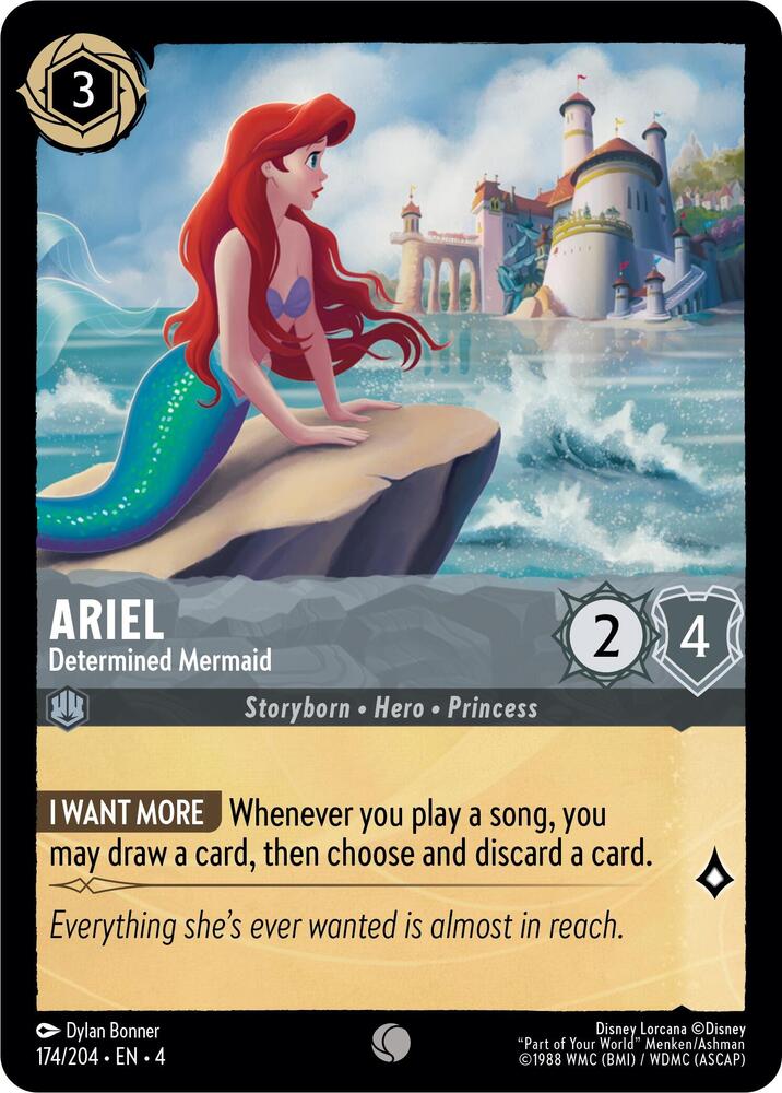 Ariel - Determined Mermaid (Ursula's Return 174/204) Common - Near Mint