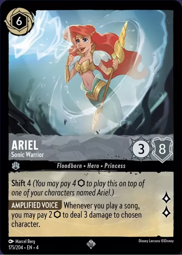 Ariel - Sonic Warrior (Ursula's Return 175/204) Super Rare - Near Mint
