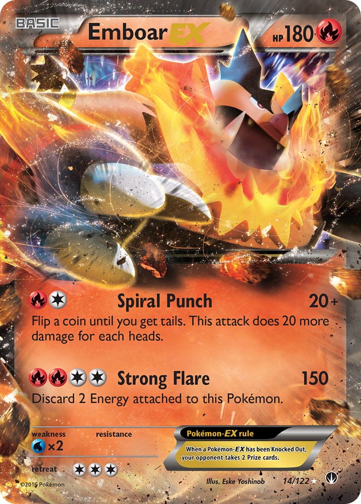 Emboar EX - 014/122 (BKP) Ultra Rare - Near Mint Holofoil