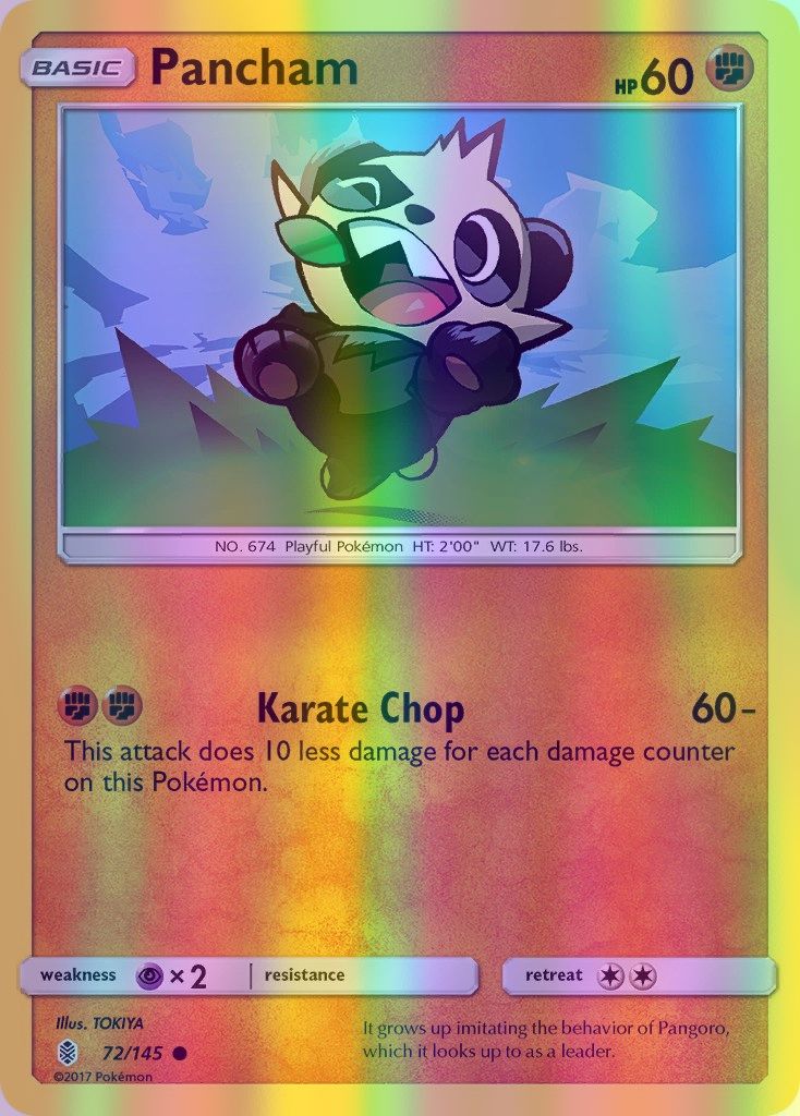 Pancham - 072/145 (SM:GRI) Common - Near Mint Reverse Holofoil