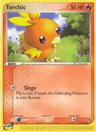 Torchic - 074/109 (RS) Common - Light Play Reverse Holofoil