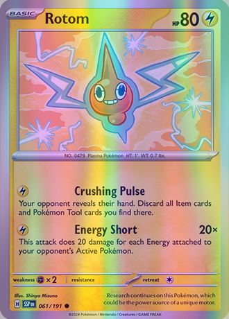 Rotom - 061/191 (SSP) Common - Near Mint Reverse Holofoil Rotom - 061/191 (SSP) Common - Near Mint Reverse Holofoil