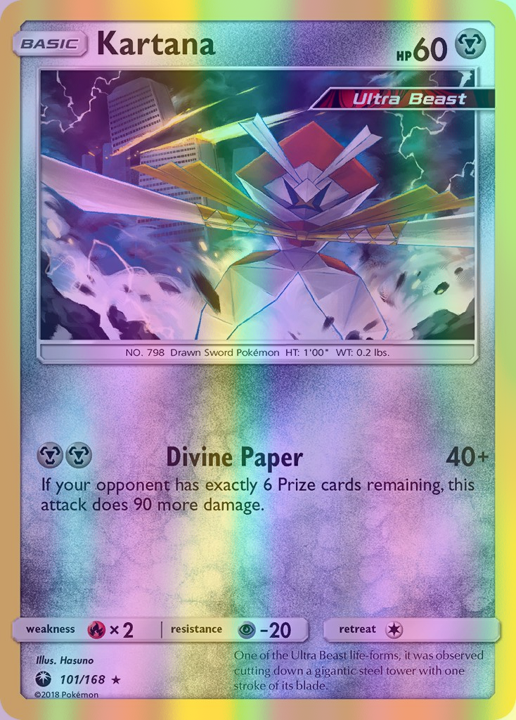 Kartana - 101/168 (CES) Rare - Near Mint Reverse Holofoil