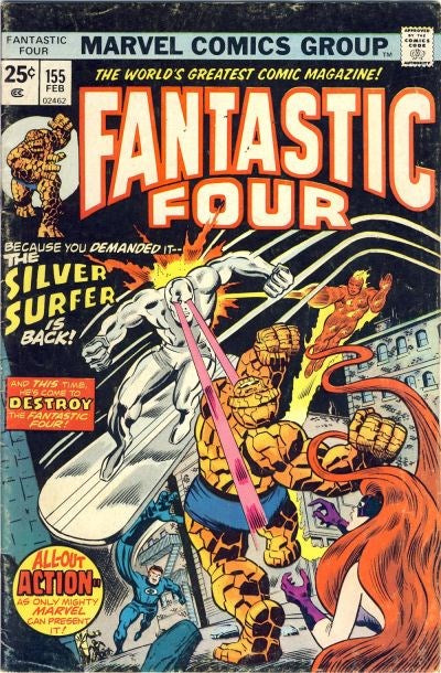 Fantastic Four (1961 Series) #155 (6.0) Silver Surfer Appearance. Series "A" Marvel Value Stamp #16 (Shang Chi)