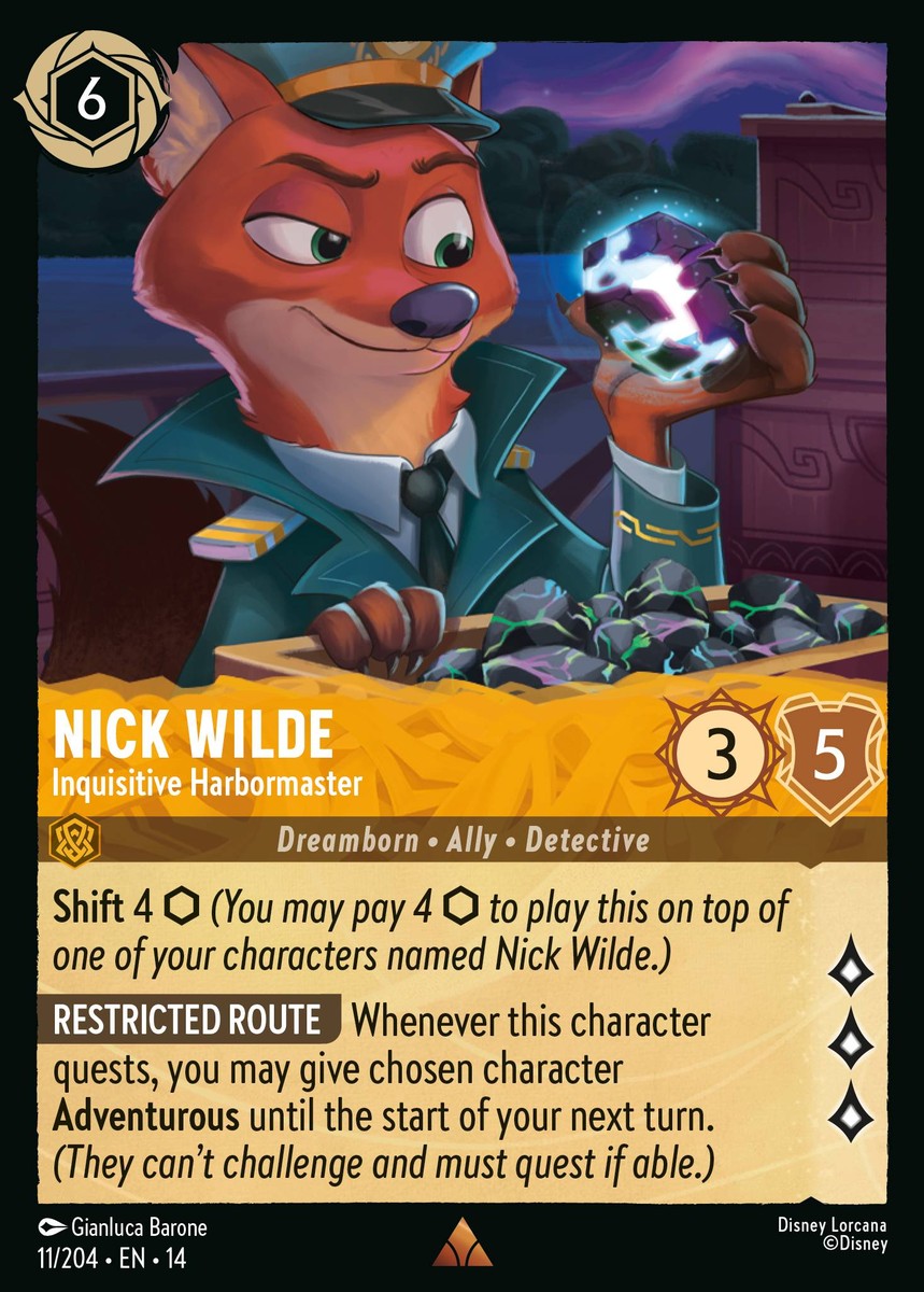 Nick Wilde - Inquisitive Harbormaster (011/204 - Hyperia City) Rare