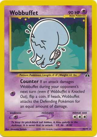 Wobbuffet - 35/75 (N2) Rare - Unlimited Damaged