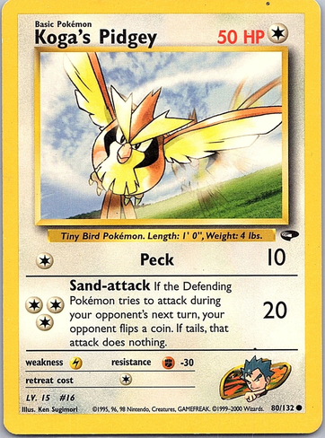 Koga's Pidgey - 080/132 (G2) Uncommon - Near Mint Unlimited
