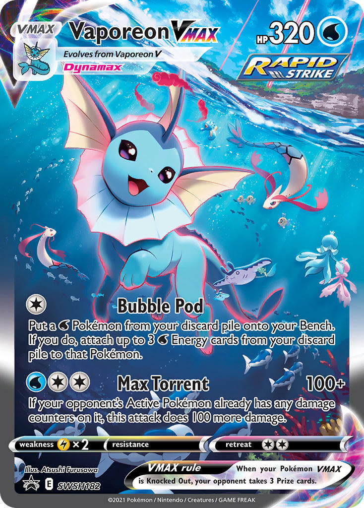 Vaporeon VMAX - SWSH182 (SWSH:PR) Promo - Moderate Play Holofoil