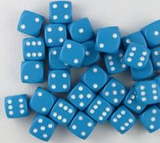 CHX25816: Opaque - 12mm D6 Light Blue/White (36) (Discontinued)