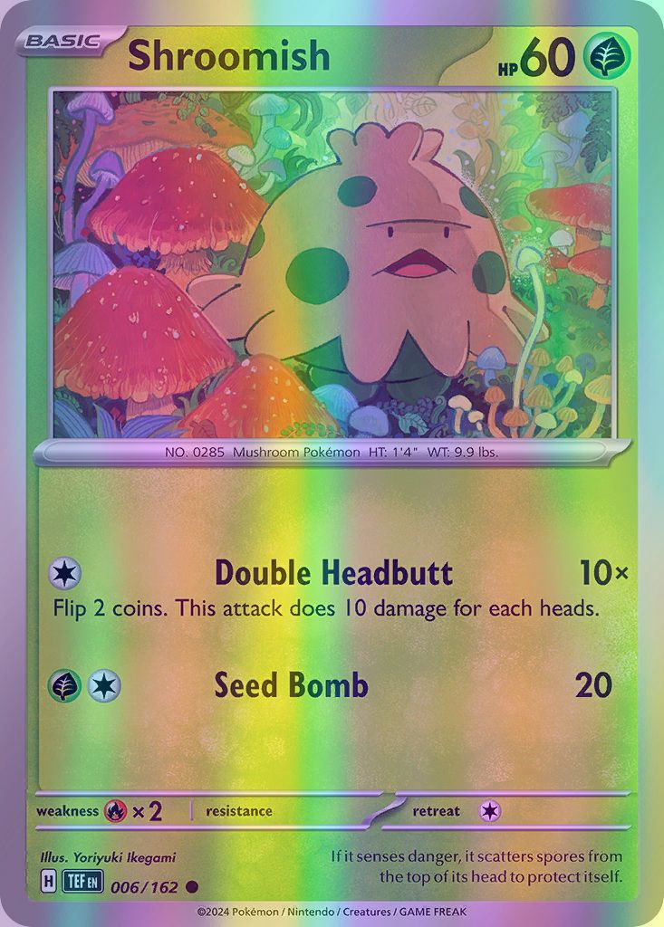 Shroomish - 006/162 (TEF) Common - Near Mint Reverse Holofoil