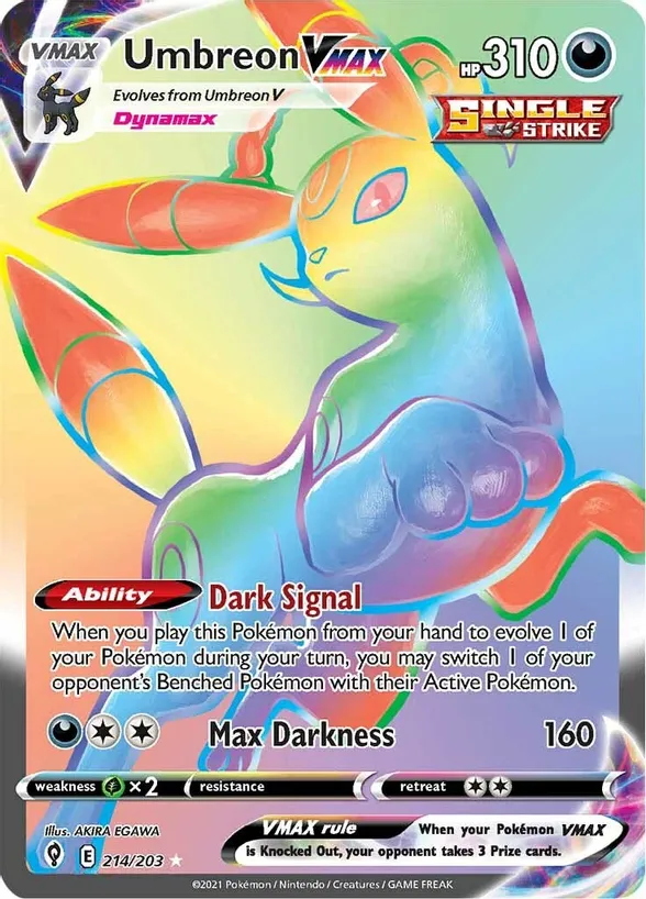 Umbreon VMAX (Secret) - 214/203 (SWSH07) Secret Rare - Near Mint Holofoil