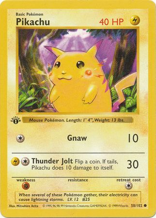 Pikachu (Red Cheeks) - 058/102 (BSS)