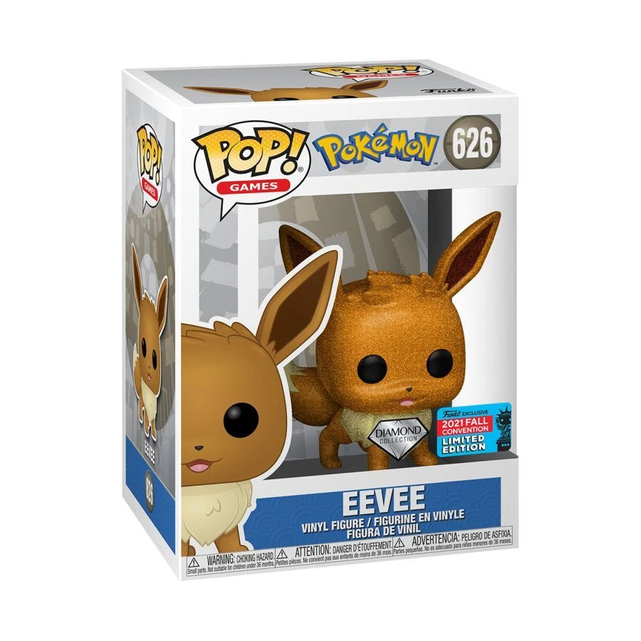 POP Figure: Pokemon #0626 – Eevee (Standing) (DIAMOND + NYCC Convention Exclusive Sticker)