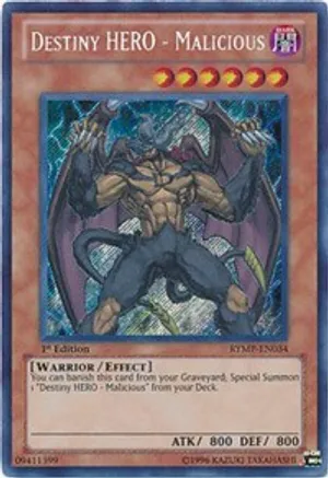 Destiny Hero - Malicious (RYMP-EN034) Secret Rare - Light Play 1st Edition