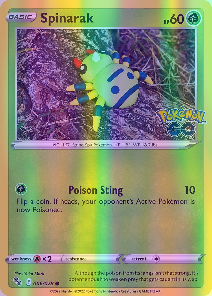 Spinarak (Peelable Ditto) - 006/078 (PGO) Common - Near Mint Reverse Holofoil