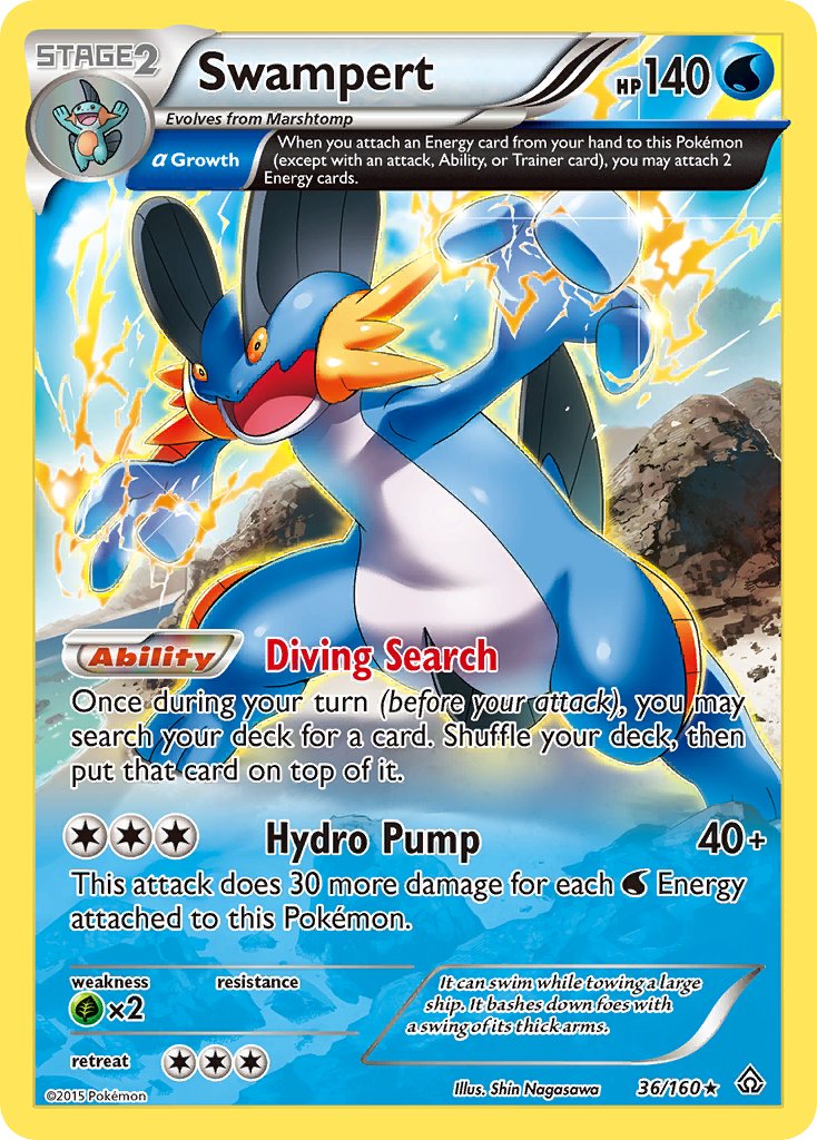 Swampert (Alpha) - 036/160 (PRC) Holo Rare - Near Mint Holofoil