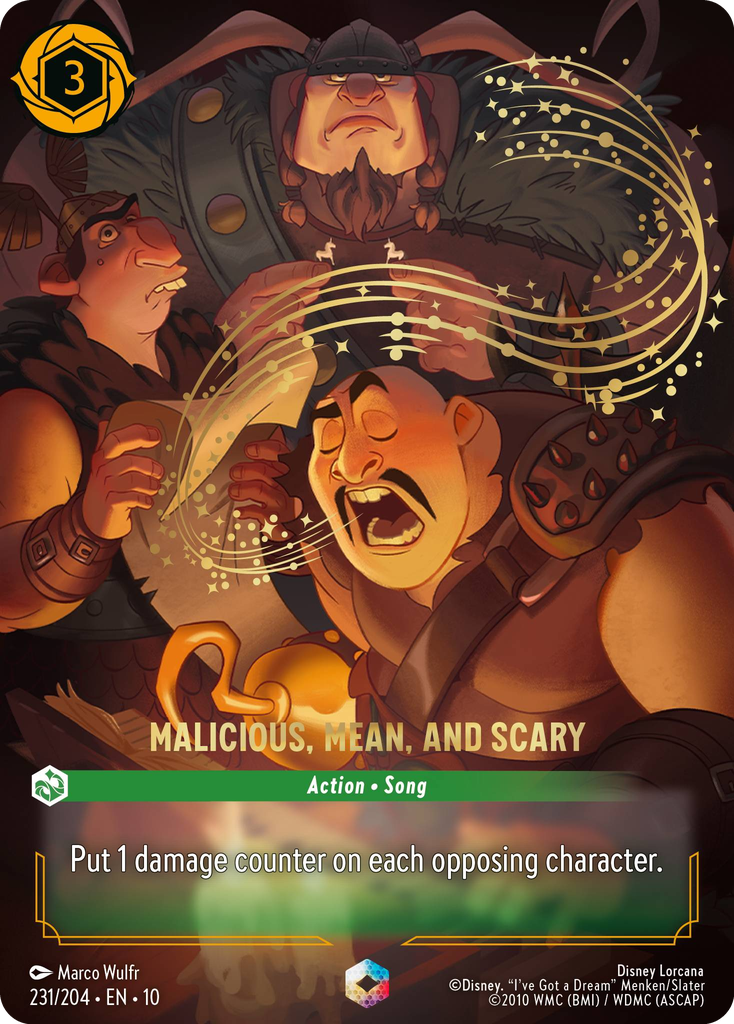 Malicious, Mean, and Scary (231/204 - Whispers in the Well) Enchanted Holofoil Near Mint