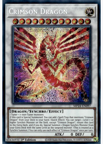 Crimson Dragon (MP24-EN097) Prismatic Secret Rare - Near Mint 1st Edition - Light Play