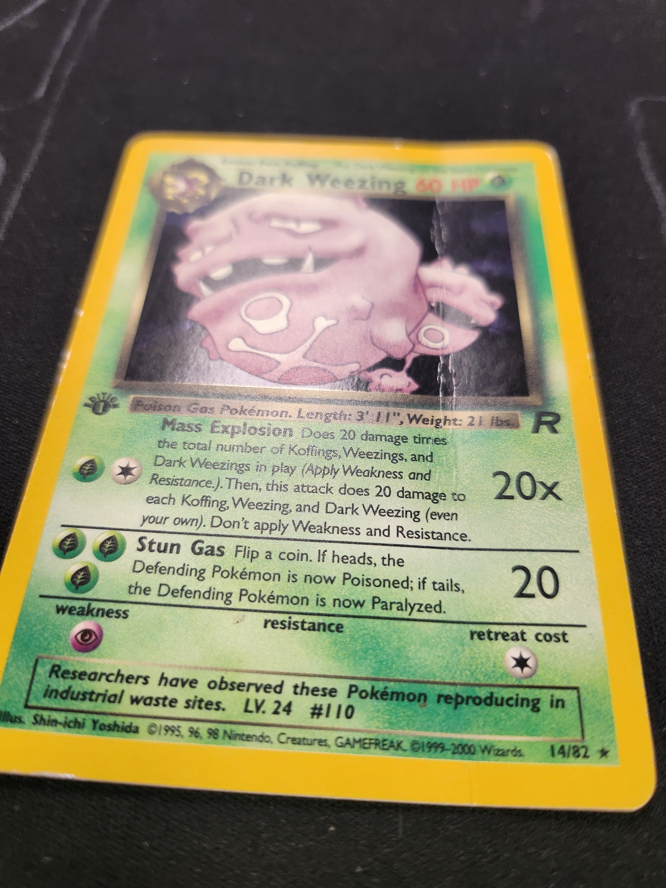 Dark Weezing - 14/82 (TR) 1st Edition Damaged Holofoil
