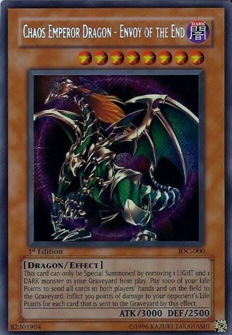 Chaos Emperor Dragon - Envoy of the End (IOC-000) Secret Rare - Light Play 1st Edition