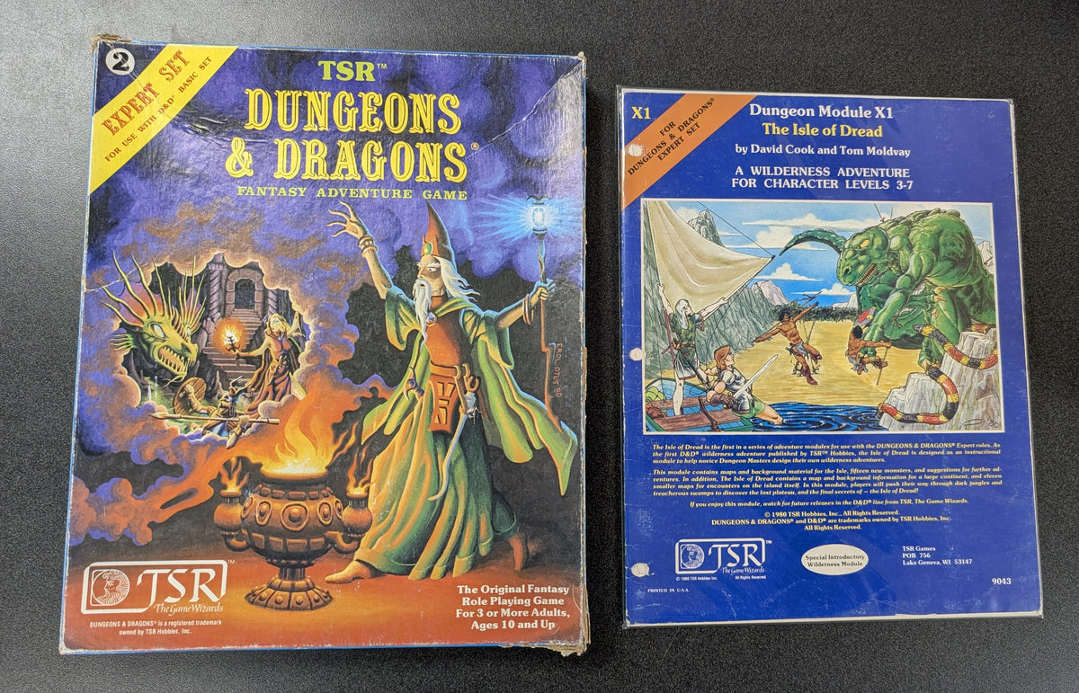 D&D Expert Rules Set 2 (USED) Includes Isle of Dread - *Missing Rules and Dice*