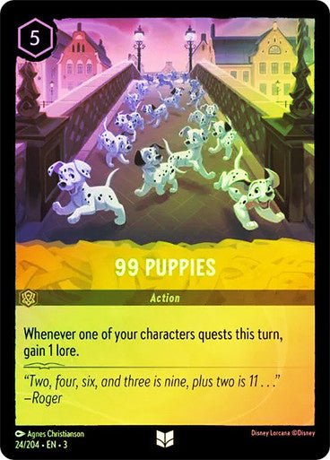 99 Puppies (Into the Inklands 024/204) Uncommon - Near Mint Cold Foil